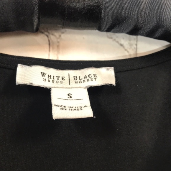 WHMB Black pleated front tee Sz Small - Picture 2 of 4